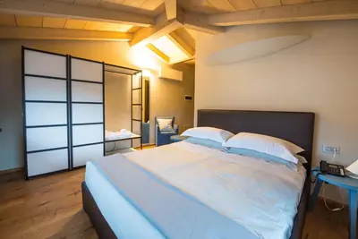 Letto o letti in una camera di Hotel Aqua Crua