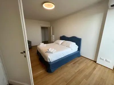 Letto o letti in una camera di Attico Canal Grande a Palazzo Contarini Corfù