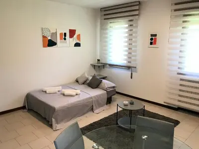 Letto o letti in una camera di Casa Céline