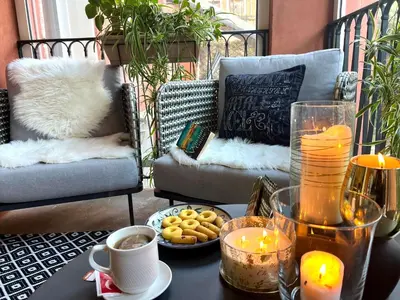 Area soggiorno di Venice Vibes - Terrace Apartment in Venice