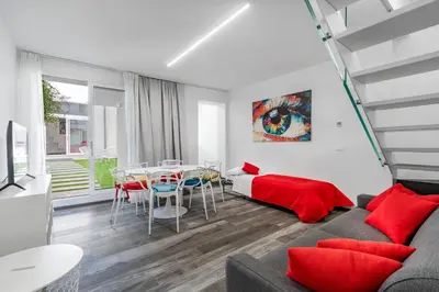 Area soggiorno di Palazzo Ruzante Padova - Barcellona Apt