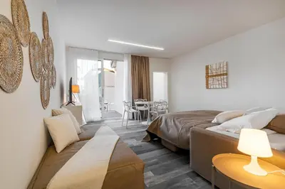 Area soggiorno di Palazzo Ruzante Padova - Atene Apt