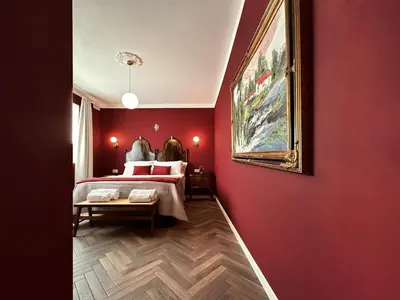 Letto o letti in una camera di Villa Danilla