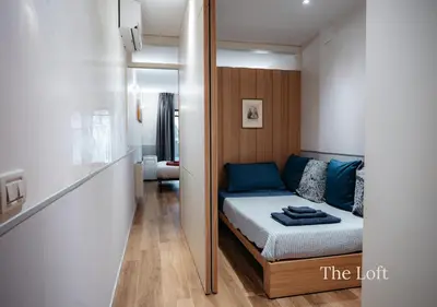 Letto o letti in una camera di The Lovers' Loft