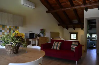 TV o dispositivi per l'intrattenimento presso Agriturismo Ca Roer appartamento 4