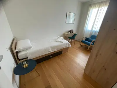 Letto o letti in una camera di Eudaimonia Apartments Fratte
