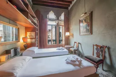 Letto o letti in una camera di Ca' del Mondo Novo, the Alcantara apartment close to San Marco and Rialto