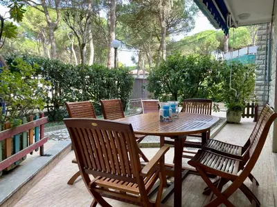 Balcone o terrazza di Appartamento VILLA ALBA nel cuore della Pineta
