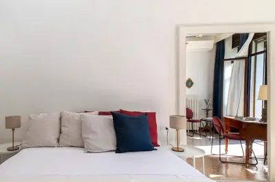 Letto o letti in una camera di Palazzo Calvi di Coenzo - Padova