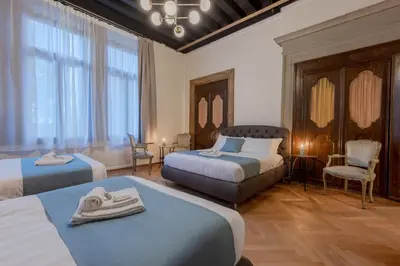 Letto o letti in una camera di Appartamentino Canal Grande con Vaporetto di Fronte - senza cucina