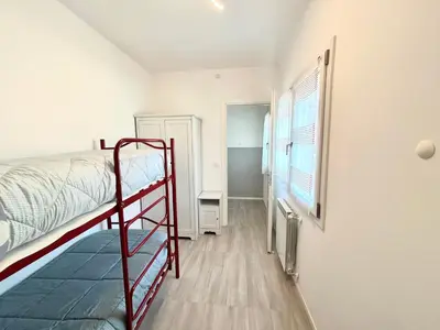 Letto o letti in una camera di Casa indipendente, 500 m dal mare, Wifi, free park