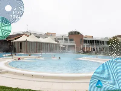 Piscina di Casa Luna appartamento alle Terme con 3 Camere da Letto vicino alla Stazione o nelle vicinanze