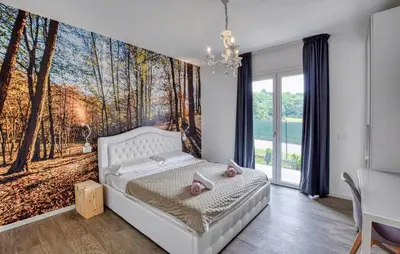 Letto o letti in una camera di Dolce Bosco