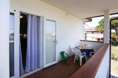 Balcone o terrazza di Elsa bilocale vista spiaggia