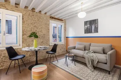 Area soggiorno di Cozy apartment near Biennale