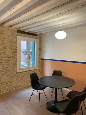 Area soggiorno di Cozy apartment near Biennale