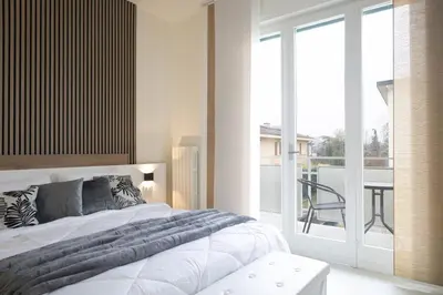 Letto o letti in una camera di Air Condiction, Royal APT x4 at 50 mt from Atlantic Terme