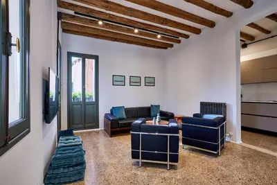 Area soggiorno di Ca' Rolina a Venezia-Cannaregio