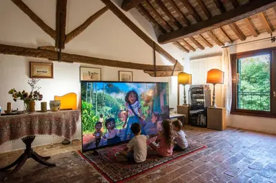 TV o dispositivi per l'intrattenimento presso Villa Country Mansion 8500SquareFeet