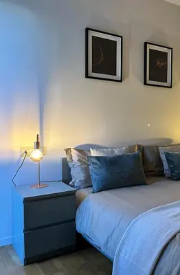 Letto o letti in una camera di Bilocale moderno a Conselve
