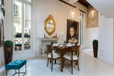 Area soggiorno di Cà Patron Loft Venice - Canal View