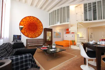 Area soggiorno di Apartment Design Loft, 400m from Rialto's Bridge