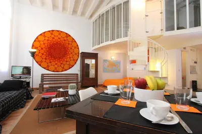 TV o dispositivi per l'intrattenimento presso Apartment Design Loft, 400m from Rialto's Bridge