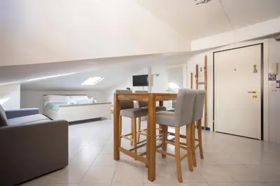 Letto o letti in una camera di Aqua e Legno