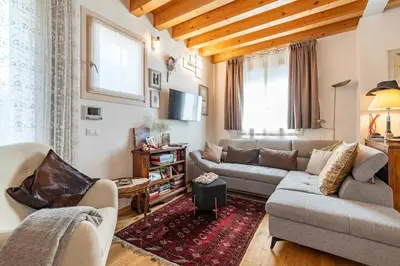 Area soggiorno di Stylish house near Venice With Parking