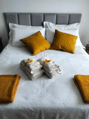 Letto o letti in una camera di Urbino Uno Apt Venezia