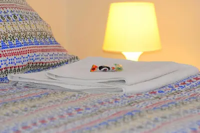 Letto o letti in una camera di Casa Patavina