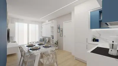 Cucina o angolo cottura di Jesolo Pineta Resort Fronte Mare Piscina & Park