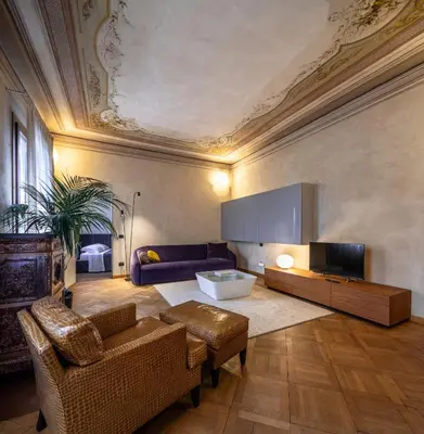 Area soggiorno di Villa Moro Lin Design Apartments