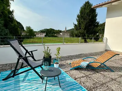 Balcone o terrazza di Appartamento Da Deki con ampio terrazzo vista Monte Grappa