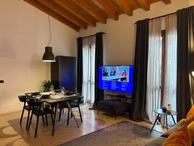 TV o dispositivi per l'intrattenimento presso Elegante appartamento nel cuore di Bassano