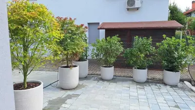 Giardino di La Corte di Giovanna con parcheggio e tram Venezia