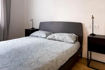 Letto o letti in una camera di Appartamento con 2 Camere vicino a Centro e Stazione, Bassano del Grappa