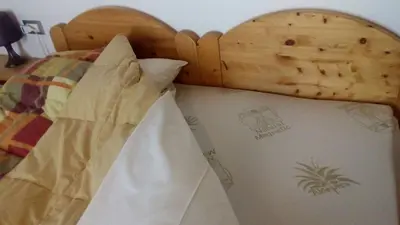 Letto o letti in una camera di Agriturismo il Podere Vedelago con San Bernardo, Alpaca e una Pentola di cose da scoprire