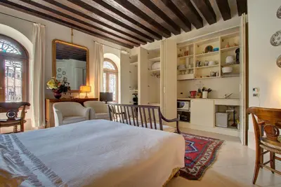 Letto o letti in una camera di TRIBUNO Grand Canal