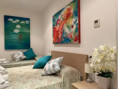Letto o letti in una camera di Villa Gentile