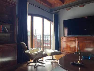 Area soggiorno di The Venice Penthouse and Rooftop-Terrace at Molino Stucky