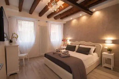 Letto o letti in una camera di Ca del Pape