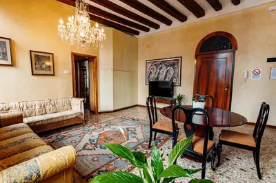 Area soggiorno di Casa Dei Pittori Venice Apartments