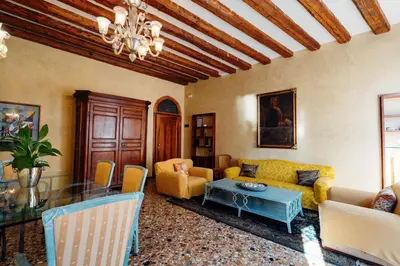 Area soggiorno di Casa Dei Pittori Venice Apartments