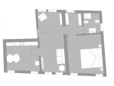 Planimetria di Ca' Del Monastero 8 Collection Apartment for 3 Guests