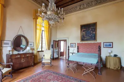 Letto o letti in una camera di Castello di Roncade
