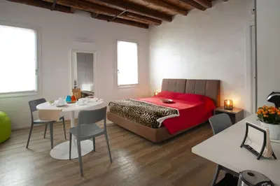 Letto o letti in una camera di Ca' dell'Angelo