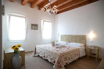 Letto o letti in una camera di Villa Myosotis