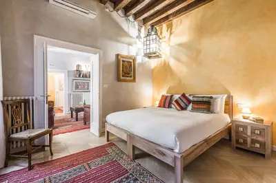 Letto o letti in una camera di Ca' Via della Seta