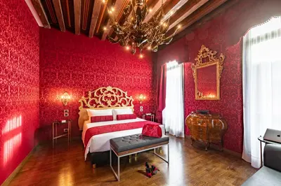 Letto o letti in una camera di Palazzo San Lorenzo